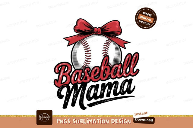 Baseball Mama Design With Ribbon Graphic Sublimation Designangry 