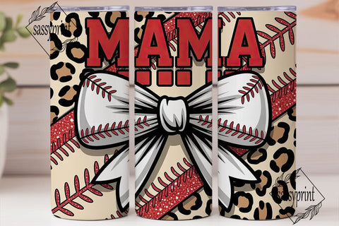Baseball Mama Leopard 20oz Tumbler Wrap Sublimation sassyprint 