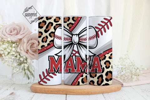 Baseball Mama Leopard 20oz Tumbler Wrap Sublimation sassyprint 