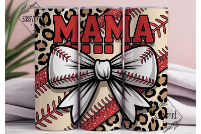 Baseball Mama Leopard 20oz Tumbler Wrap Sublimation sassyprint 