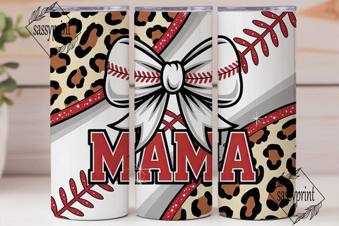 Baseball Mama Leopard 20oz Tumbler Wrap Sublimation sassyprint 