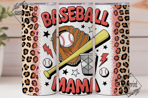 Baseball Mama Leopard Print 20oz Tumbler Sublimation sassyprint 