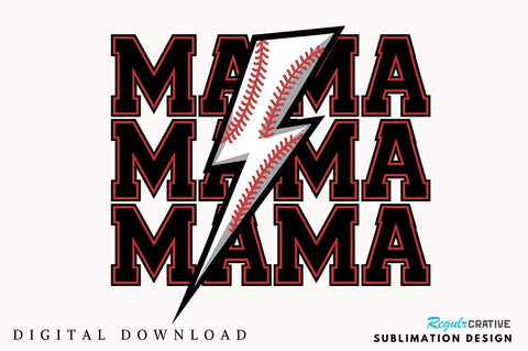 Baseball Mama Lightning Bolt PNG, Softball Lightning Bolt PNG, Sport Mom PNG, Baseball Mama PNG, Baseball PNG Sublimation Regulrcrative 