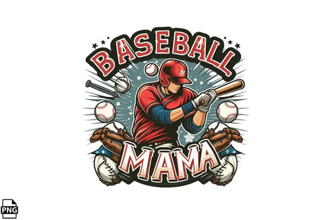 Baseball Mama PNG Clipart Printable File Sublimation Creativedesigntee 