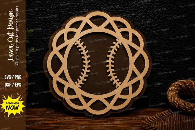 Baseball Mandala Circle Laser Cut Svg Design SVG Regulrcrative 
