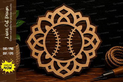 Baseball Mandala Ornament Laser Cut SVG File SVG Regulrcrative 