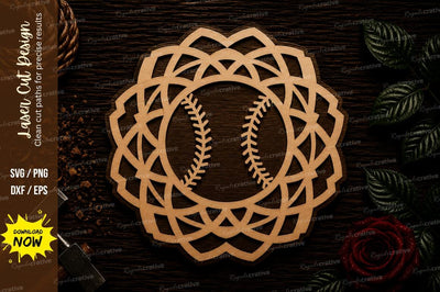 Baseball Mandala Sports Ornament Laser Cut SVG File SVG Regulrcrative 