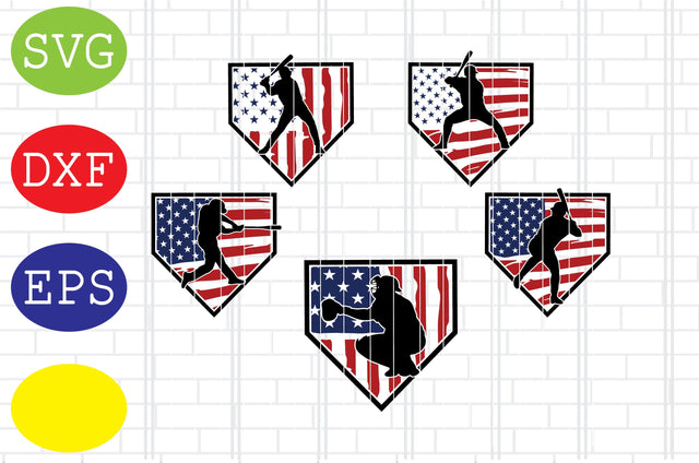 Baseball Men US Flag Svg, Softball Silhouette, Softball File, Baseball Cut File, Sport Svg, Jpg, Eps, Dxf Files SVG DigitalSvgFiles 