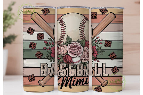 Baseball Mimi 20oz Tumbler Design Sublimation PixelChick 