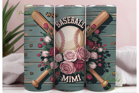 Baseball Mimi 20oz Tumbler Design Sublimation PixelChick 