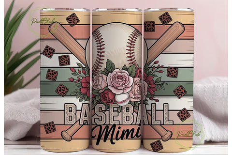 Baseball Mimi 20oz Tumbler Design Sublimation PixelChick 