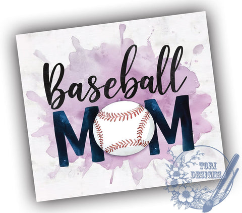 Baseball Mom 20oz Skinny Tumbler, Baseball Season Tumbler Png, Straight & Tapered Tumbler Wrap, Instant Digital Download Sublimation ToriDesigns 