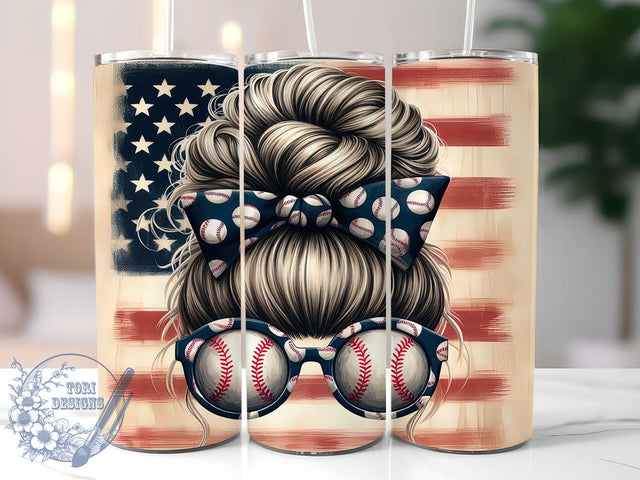 Baseball Mom 20oz Skinny Tumbler, Sports Fan Tumbler Png, Straight & Tapered Tumbler Wrap, Instant Digital Download Sublimation ToriDesigns 