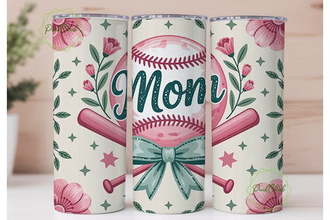 Baseball Mom 20oz Tumbler Design Sublimation PixelChick 
