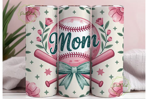 Baseball Mom 20oz Tumbler Design Sublimation PixelChick 