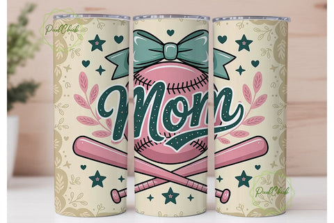 Baseball Mom 20oz Tumbler Design Sublimation PixelChick 
