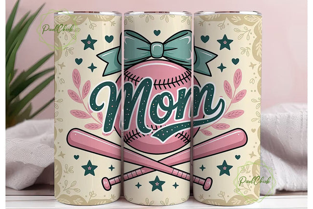 Baseball Mom 20oz Tumbler Design Sublimation PixelChick 
