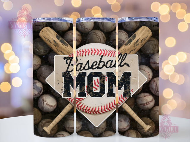 Baseball Mom 20oz Tumbler Wrap Sublimation Design, Straight Tapered Tumbler Wrap, Baseball Season Tumbler Png, Instant Digital Download Sublimation SvggirlplusArt 