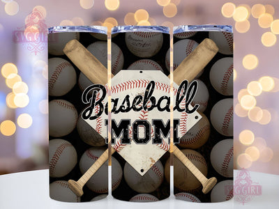 Baseball Mom 20oz Tumbler Wrap Sublimation Design, Straight Tapered Tumbler Wrap, Baseball Season Tumbler Png, Instant Digital Download Sublimation SvggirlplusArt 