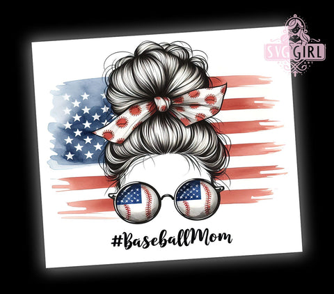 Baseball Mom 20oz Tumbler Wrap Sublimation Design, Straight Tapered Tumbler Wrap, Sports Fan Tumbler Png, Instant Digital Download Sublimation SvggirlplusArt 