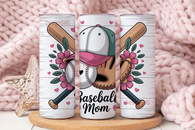 Baseball Mom 20oz Tumbler Wrap Sublimation DesignSVG 
