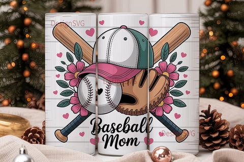 Baseball Mom 20oz Tumbler Wrap Sublimation DesignSVG 