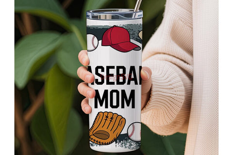Baseball Mom 20oz Tumbler Wrap Sublimation DesignSVG 