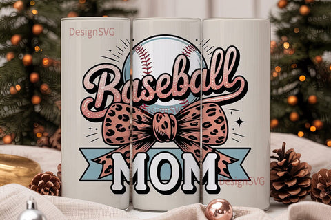 Baseball Mom 20oz Tumbler Wrap Sublimation DesignSVG 