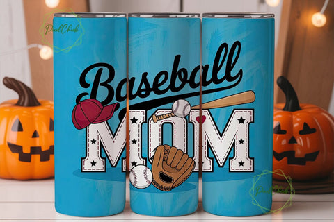 Baseball Mom 20oz Tumbler Wrap Sublimation PixelChick 