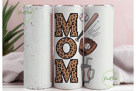 Baseball Mom 20oz Tumbler Wrap Sublimation PixelChick 