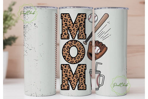 Baseball Mom 20oz Tumbler Wrap Sublimation PixelChick 