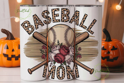 Baseball Mom 20oz Tumbler Wrap Sublimation PixelChick 