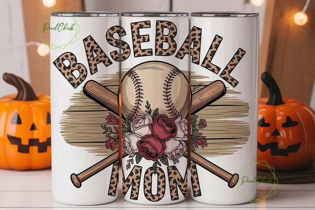 Baseball Mom 20oz Tumbler Wrap Sublimation PixelChick 