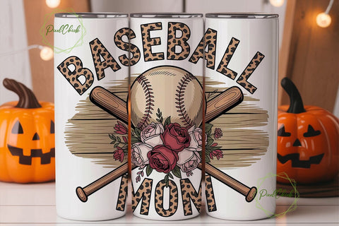 Baseball Mom 20oz Tumbler Wrap Sublimation PixelChick 