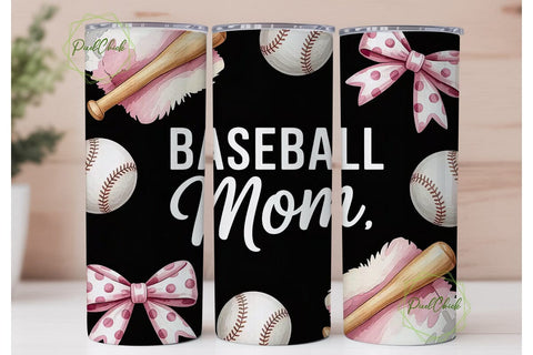 Baseball Mom 20oz Tumbler Wrap Sublimation PixelChick 