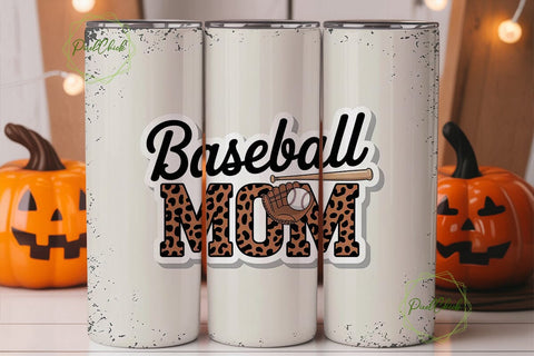Baseball Mom 20oz Tumbler Wrap Sublimation PixelChick 