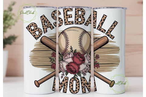 Baseball Mom 20oz Tumbler Wrap Sublimation PixelChick 