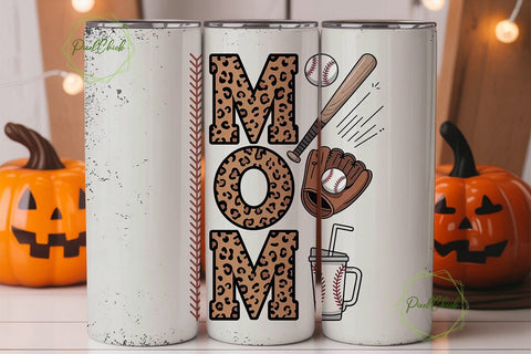 Baseball Mom 20oz Tumbler Wrap Sublimation PixelChick 