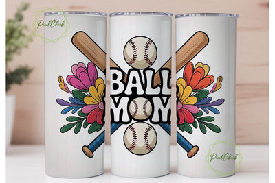 Baseball Mom 20oz Tumbler Wrap Sublimation PixelChick 