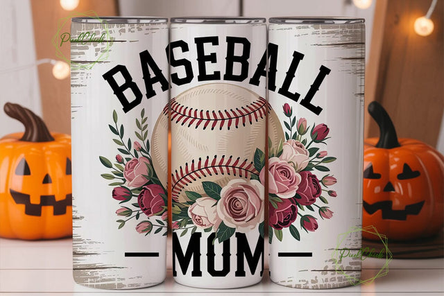 Baseball Mom 20oz Tumbler Wrap Sublimation PixelChick 