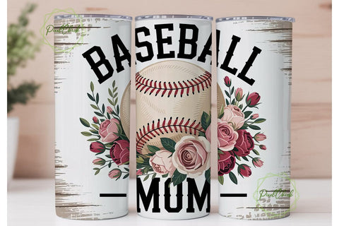 Baseball Mom 20oz Tumbler Wrap Sublimation PixelChick 