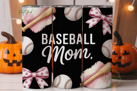 Baseball Mom 20oz Tumbler Wrap Sublimation PixelChick 