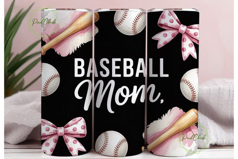 Baseball Mom 20oz Tumbler Wrap Sublimation PixelChick 