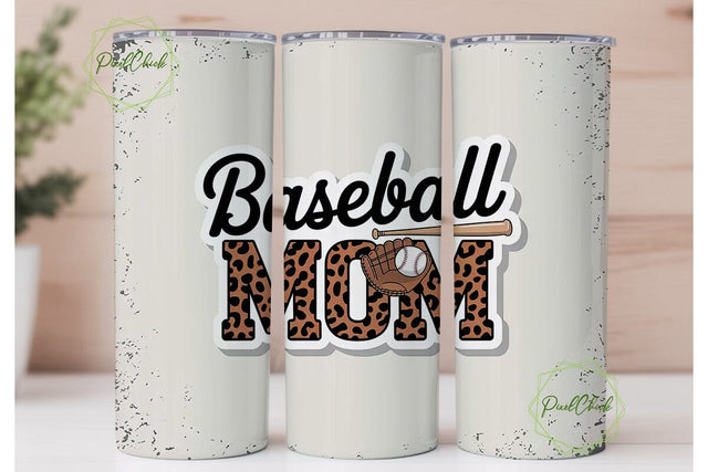 Baseball Mom 20oz Tumbler Wrap Sublimation PixelChick 