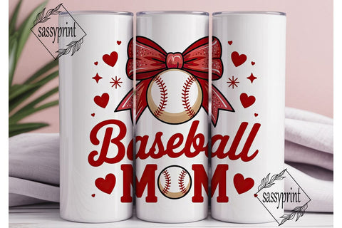 Baseball Mom 20oz Tumbler Wrap Sublimation sassyprint 