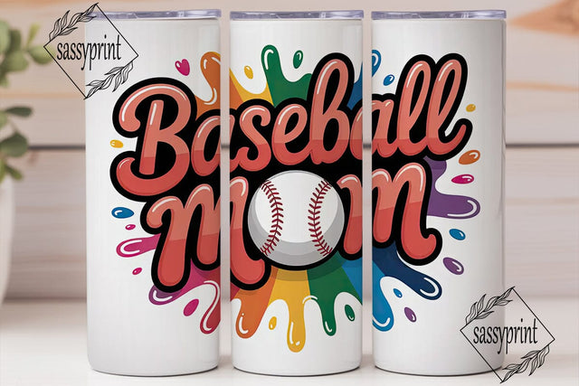 Baseball Mom 20oz Tumbler Wrap Sublimation sassyprint 