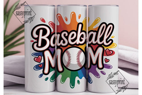 Baseball Mom 20oz Tumbler Wrap Sublimation sassyprint 
