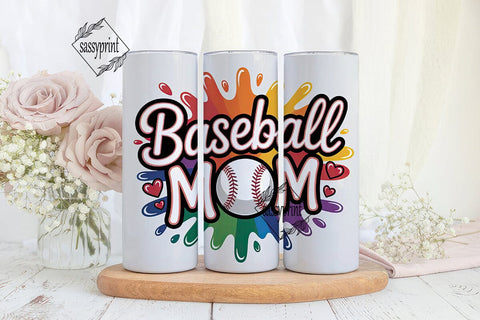 Baseball Mom 20oz Tumbler Wrap Sublimation sassyprint 