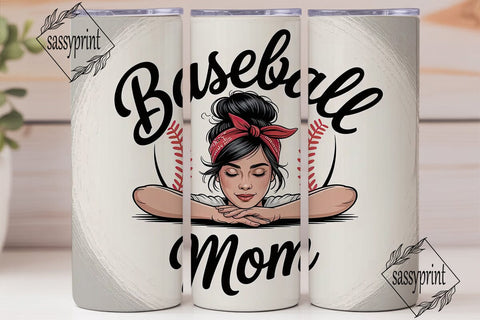 Baseball Mom 20oz Tumbler Wrap Sublimation sassyprint 