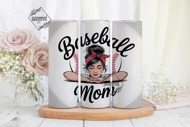 Baseball Mom 20oz Tumbler Wrap Sublimation sassyprint 